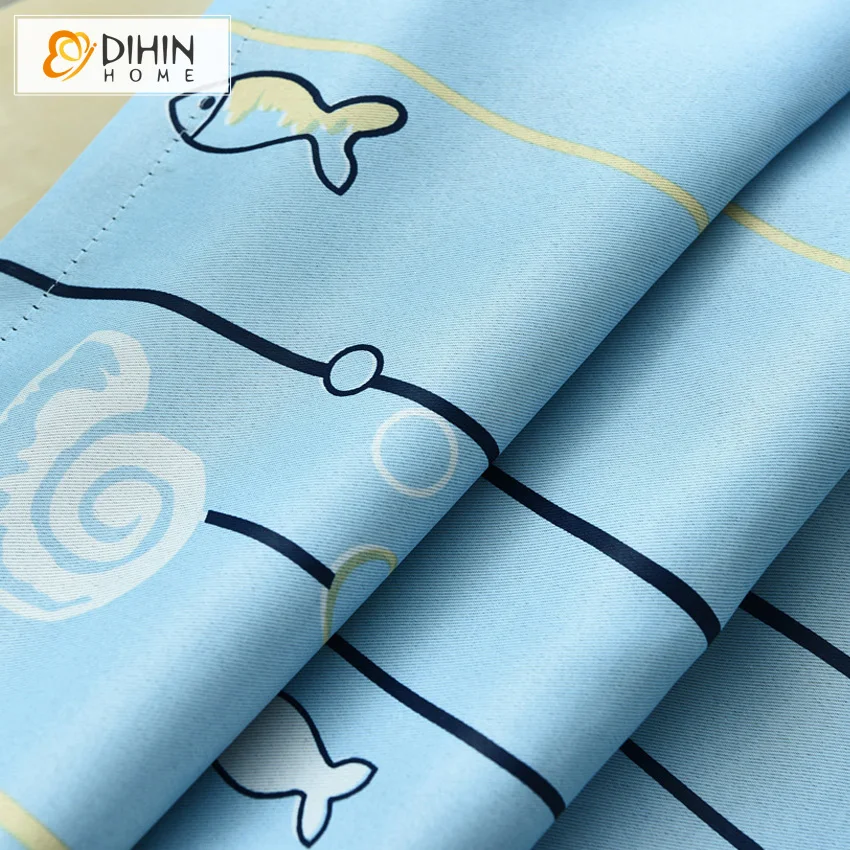 Синяя детская занавеска С рисунком занавески для гостиной милые стильные на окна