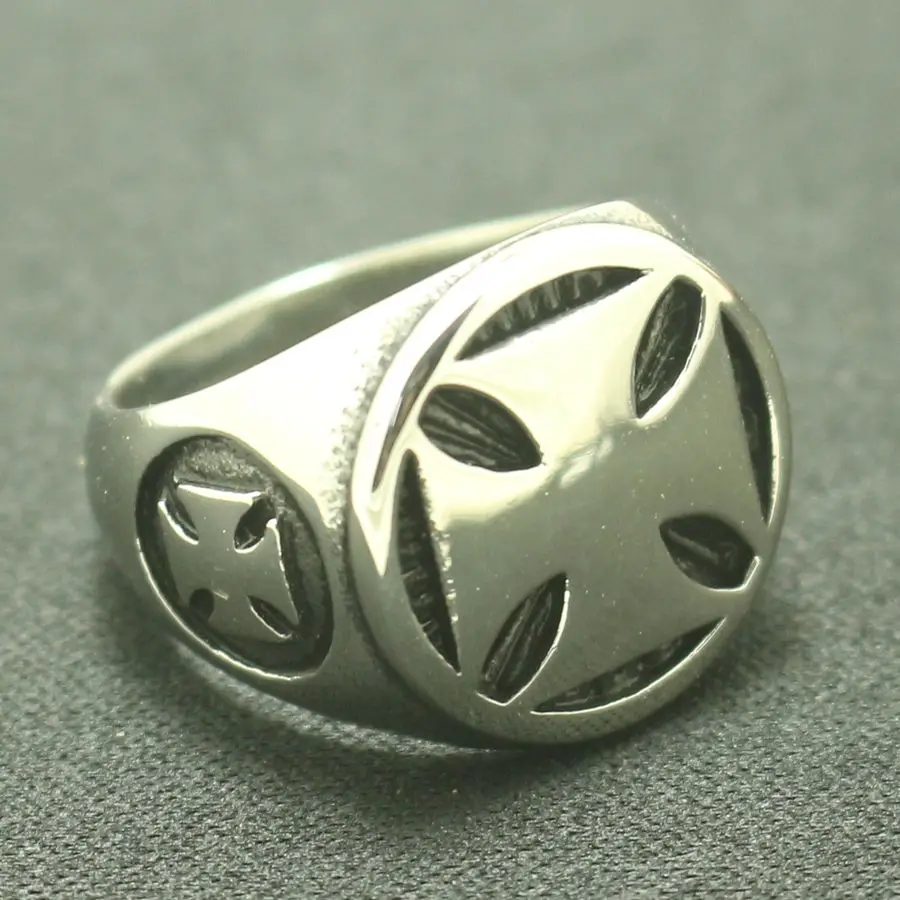 Polished silver 316L из нержавеющей стали крест модернизации прохладное кольцо для группы - Цвет основного камня: Polished silver