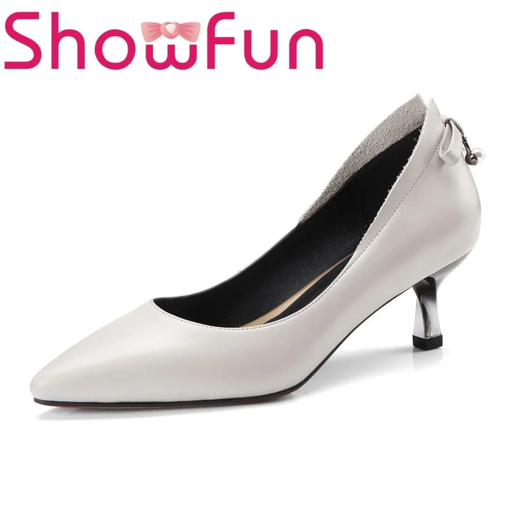 Showfun натуральная кожа женская обувь Праздничная Мода Корова скольжения-на прямой