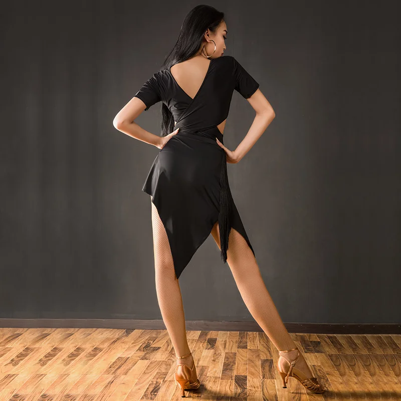 Black Women'S Skirt Femme Sexy Danse Ballroom Dance Competition Dresses Woman Latin Clothing Rumba Samba Dress DQS2009 | Тематическая
