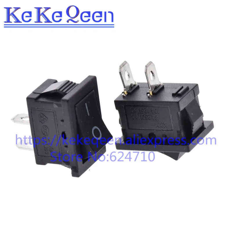20 шт./лот переключатель типа корабля 15X21 KCD1 KCD1-101 черный 2Pin 6A/250V вкл-выкл 15*21