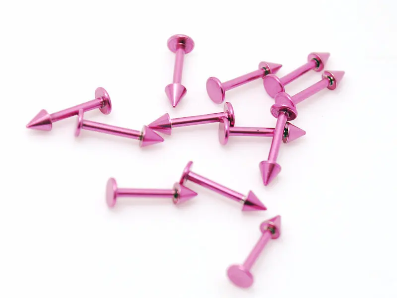 Аксессуары для пирсинга тела с конусом 3 мм/шипами оптовая продажа 10 шт. розовых
