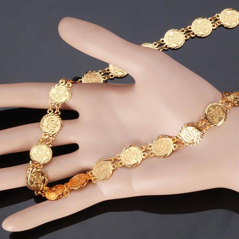 Kpop мусульманское ожерелье Аллах Винтажный Золотой/Серебряный цвет классическое