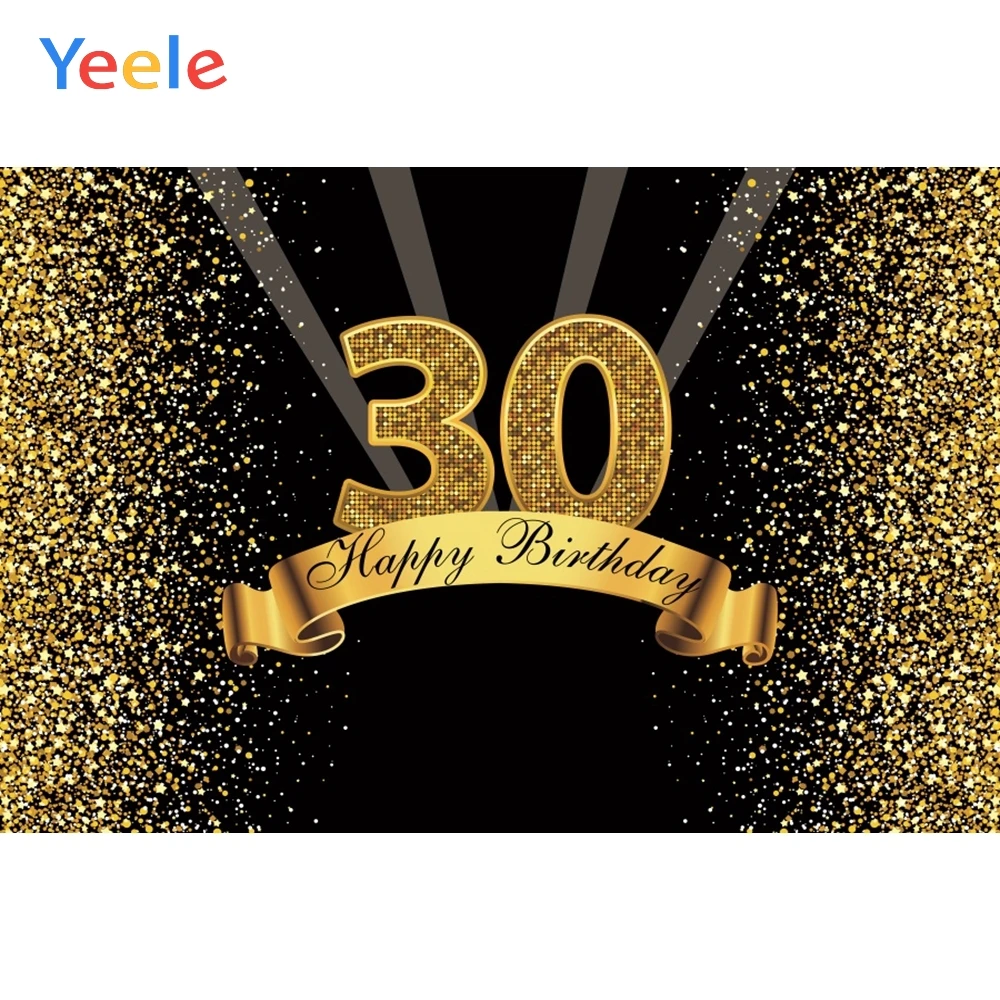 Фон для студийной фотосъемки Yeele с 30-летним днем рождения золотыми точками |