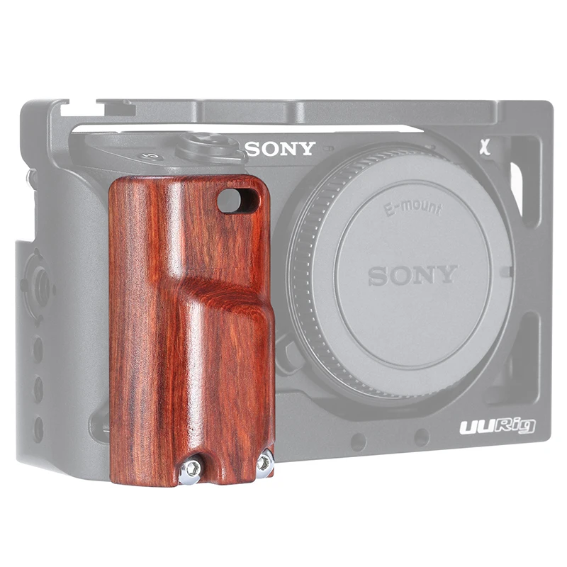 UURig камера клетка для sony A6400 Vlog корпус клетка удобная ручка Видео установка с деревянной рукояткой/Arri металлическая верхняя ручка