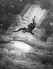 Милтон-Рай потерян-сатана Фолз от Gustave Dore шелковая фотография 24x36 дюймов