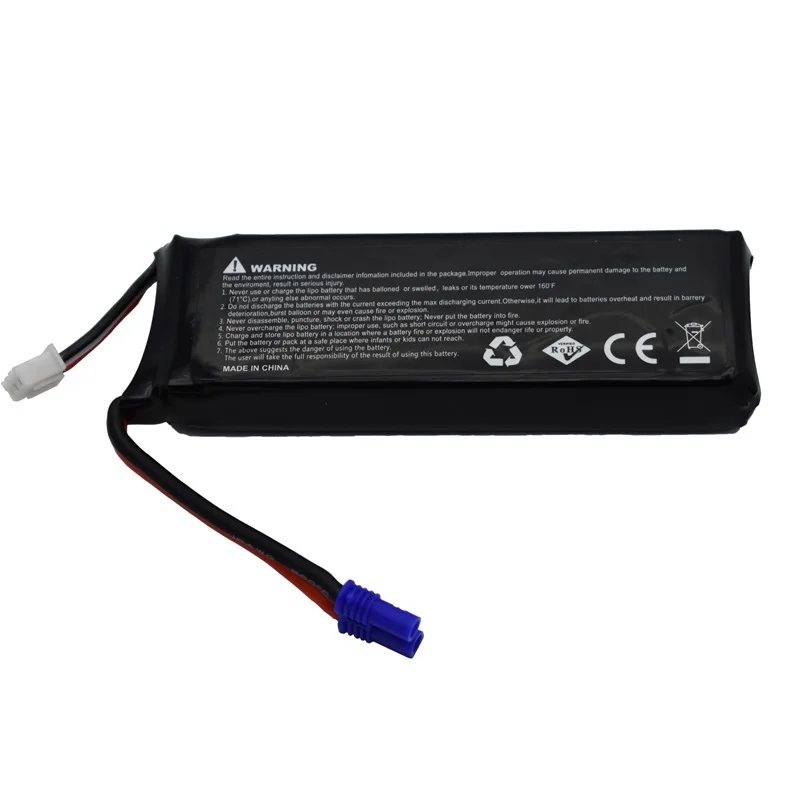 

7.4V 2700mAh 10pcs For Hubson H501W H501S H501C lipo battery 10C 20WH For RC Qaudcopter Drone Parts 2s 7.4 v Battery EC2 Plug