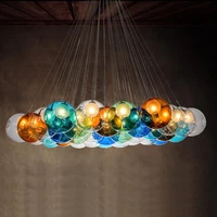 creative design modern led colorful glass ball pendant lights lamps for dining room living room bar led g4 96 265v glass lights