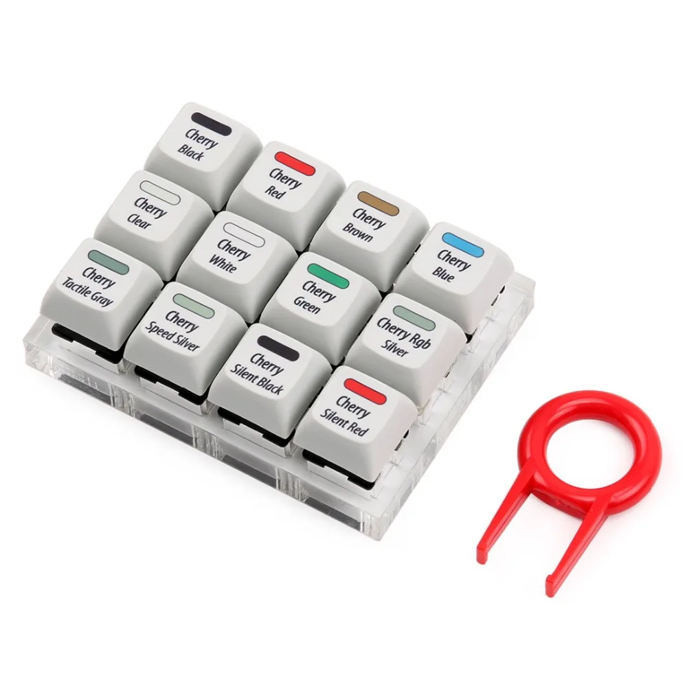 Cherry 12 переключатели тестер с XDA Dye-sub keycaps содержит Cherry mx/Silent red black/speed Silver/RGB Серебристые переключатели