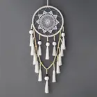 Большой белый кружевной Ловец снов, украшение для дома, настенное украшение ручной работы, сделай сам, помпон, украшение с кисточками, свадебное украшение # W0