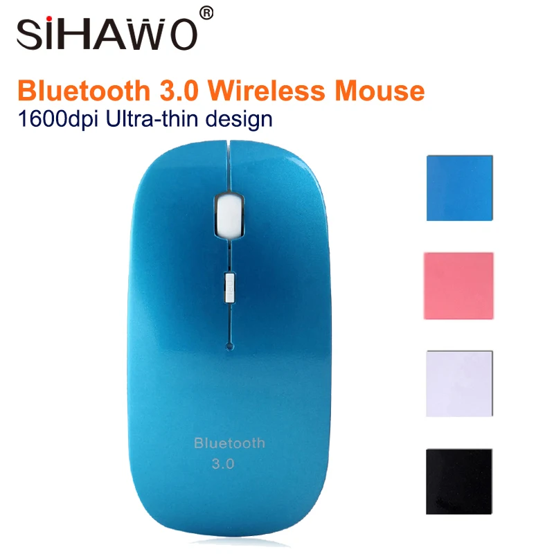 Мышь беспроводная ультратонкая Бесшумная Bluetooth 3 0 1600 точек/дюйм|Мыши| |