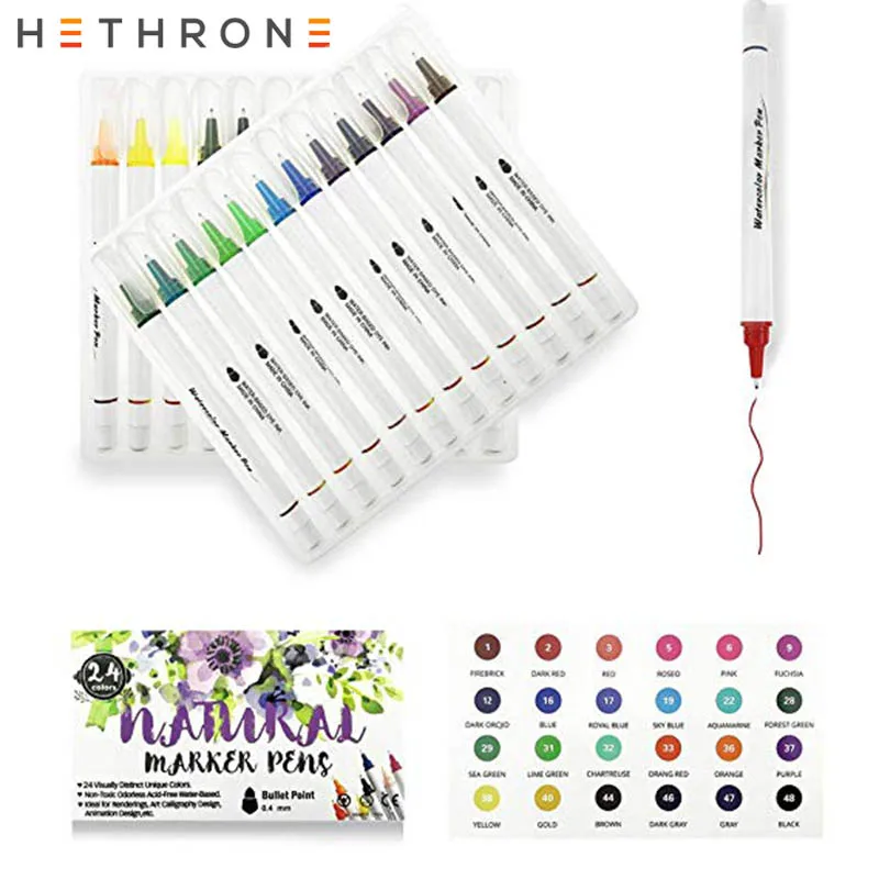 Hethrone 48 шт. цветов FineLiner рисунок акварельные художественные маркеры ручка крючок