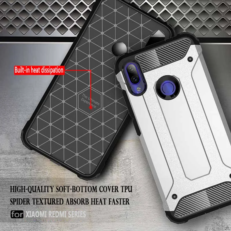 Armor Case For Xiaomi Redmi Note 10 10S 9T 9 Power 9S 8 8T Pro Max Plus 8A 9A Prime 4G 5G Hybrid PC Silicon Phone Cover | Мобильные