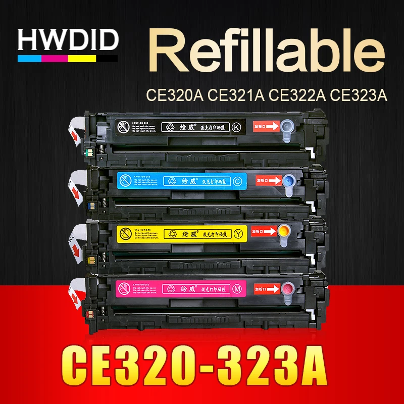 HWDID 1 шт. CE320A CE321A CE322A CE323A 320 320a 128A совместимый цветной тонер картридж для HP laserjet CM1415