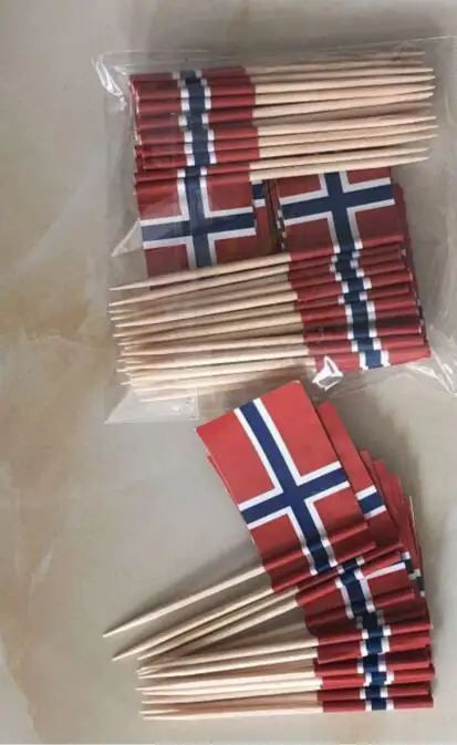 Мини флаг Норвегии бумажные пищевые палочки зубочистки для торта украшение