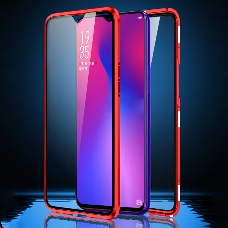 Двухсторонний чехол из закаленного стекла для OPPO R17 Pro 360 поглощающий