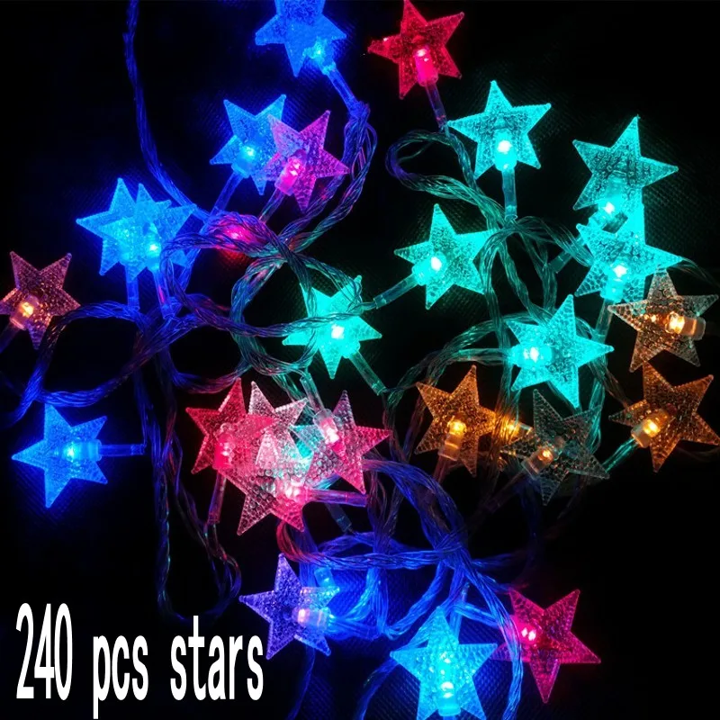 Товары для дома светодиодная гирлянда со звездами водонепроницаемая уличная