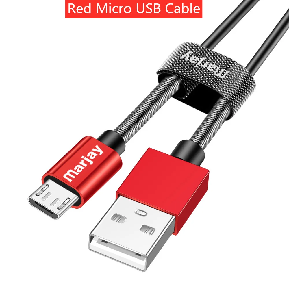 Marjay Micro USB кабель Быстрая зарядка USB кабель для samsung S7 Xiaomi huawei LG htc Android Microusb USB кабель для зарядного устройства - Цвет: Красный