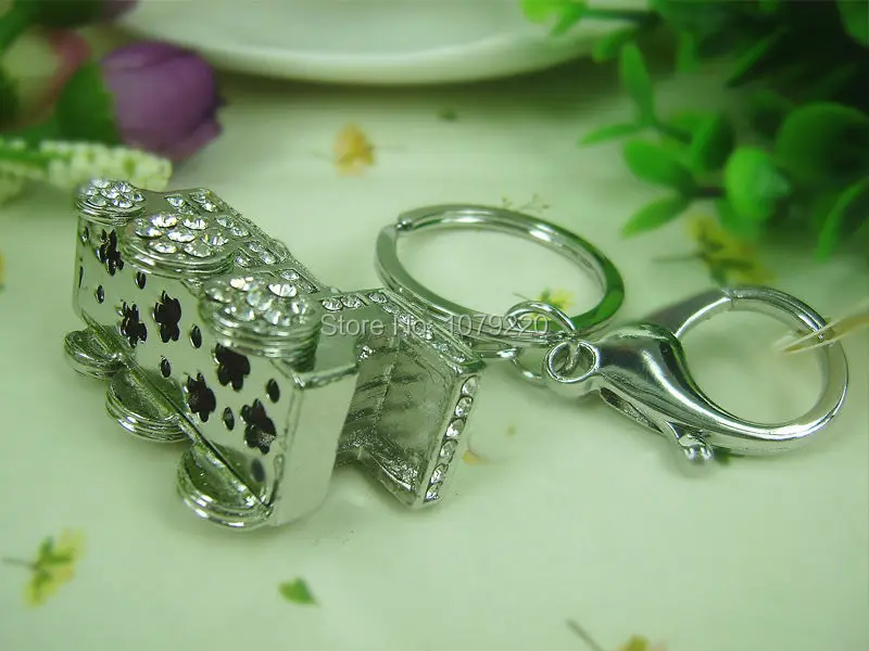 Локомотивный брелок Стразы креативный полированный хром модные ювелирные