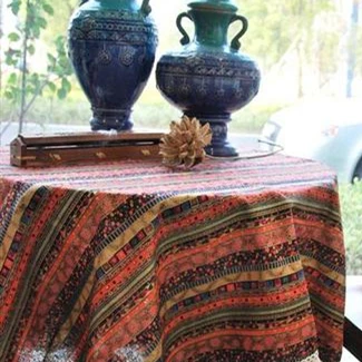 New Listing Fashion Leisure Flower Geometric Dining Table Cloth Cotton Linen Dustproof Tablecloth Dust Tight Wallpaper | Дом и сад