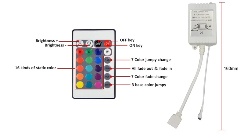 RGB LED SMD 3528 гибкие полосы света не водонепроницаемый 5 м 300LED + ИК-пульт