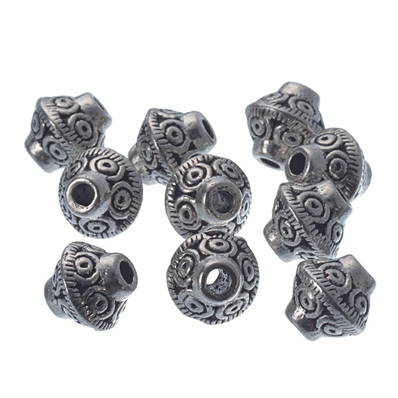 LASPERAL 100 шт античные серебряные золотые цветные овальные бусины с цветком