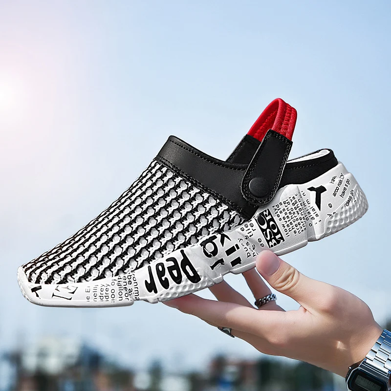 Большие размеры 39 46 Для мужчин сандалии для прогулок летние дышащие сетки