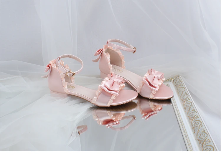 

Summer japanese sweet lolita shoes vintage lace bowknot kawaii girl kawaii shoes lovely fairy wind sandals women shoes loli cos