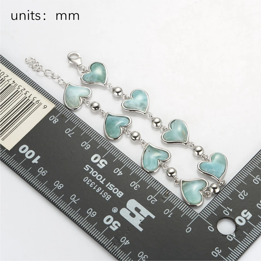 Рождественский браслет Eulonvan Larimar из стерлингового серебра 925 пробы элегантный