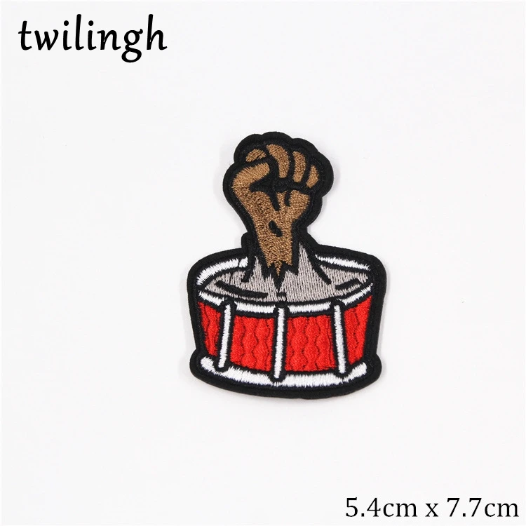Twilingh 1 шт. музыкальный инструмент рок н ролл утюжок на вышитой одежде нашивки для