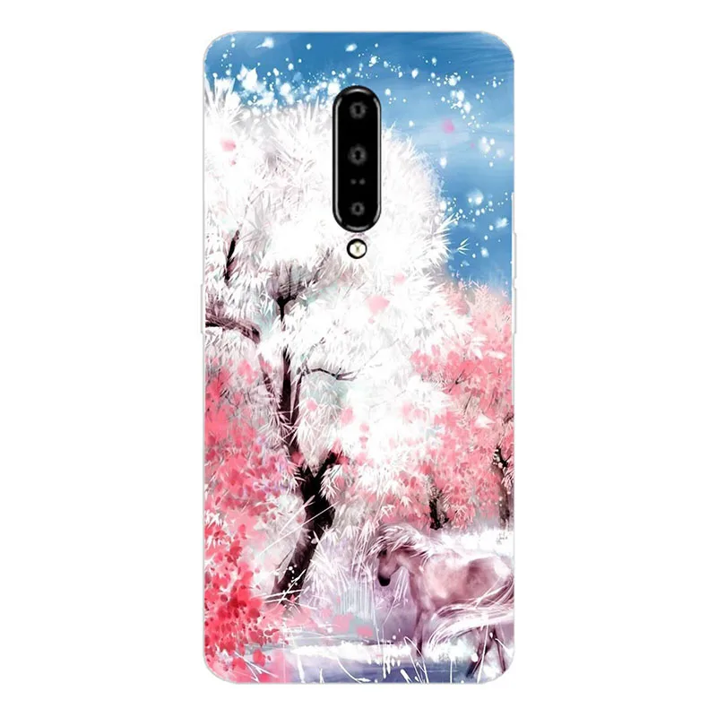 Мягкий ТПУ чехол для телефона Oneplus 7 чехлы телефонов с цветочным рисунком мягкий