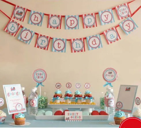 Винтажный баннер на день рождения для поездов Choo украшения детского дня