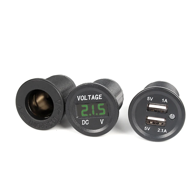 Мобильный телефон цифровой вольтметр монитор + 12 В 24 в прикуриватель синий