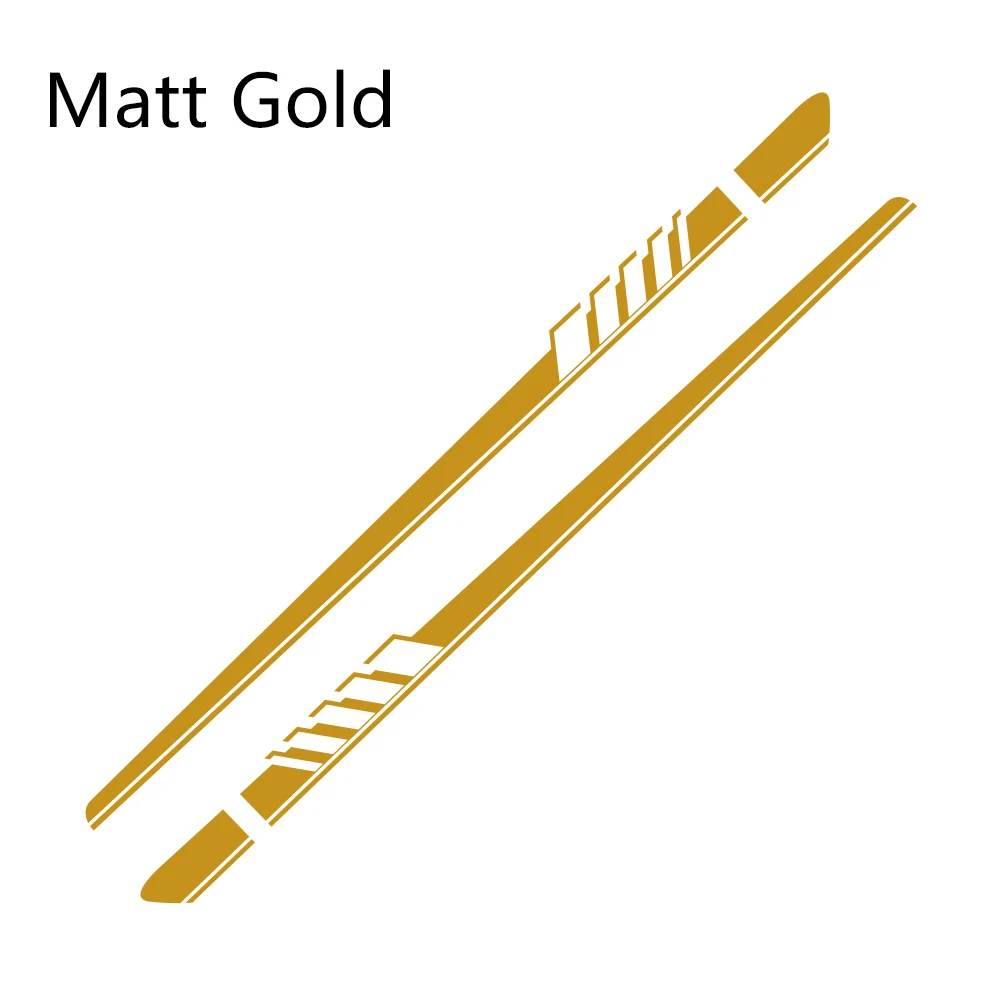 Matt Gold Автомобильные боковые наклейки на юбку, авто длинные полосы, виниловые Стильные наклейки для Audi A3 8P 8V A4 B6 B8 B7 A6 C5 C6 C7 Q5 Q7 TT, автомобильные аксессуары - Название цвета: Matt Gold