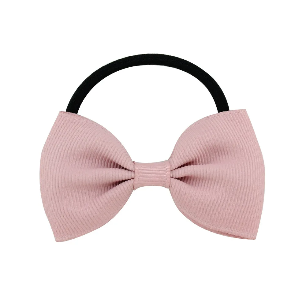 Korean pink Ruoshui/Детские резинки для волос с бантом, банты для волос для девочек, детские резинки для волос, прочная эластичная резинка для волос, Детские аксессуары для волос, веревка - Цвет: Korean pink