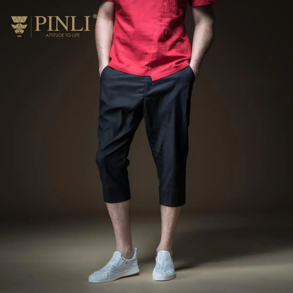 2019 спортивные штаны для бега Pinli новая летняя мужская одежда хлопок пенька отдыха