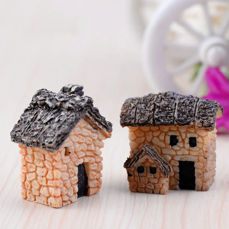 Винтажный каменный дом Мини Ремесло миниатюрный Сказочный Сад украшение дома