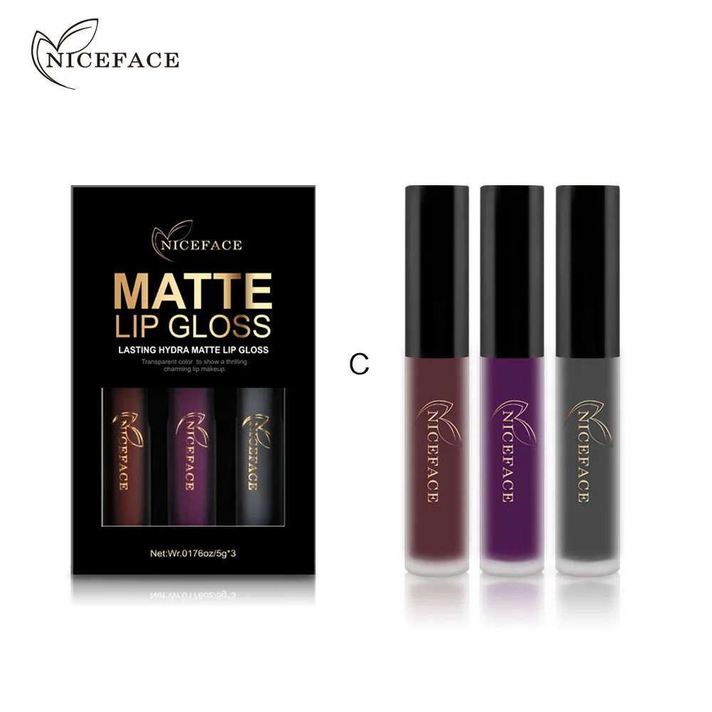 NICEFACE модные очаровательные комплекты для губ блеск сексуальный шарм Матовая
