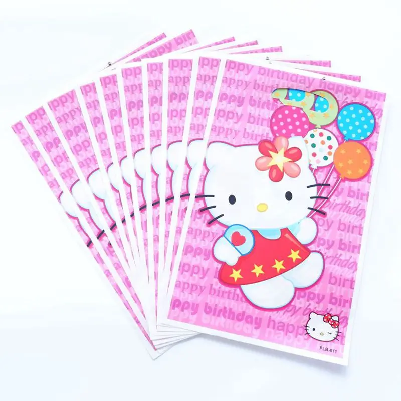 Hello Kitty 20 шт. подарочные сумки с героями мультфильмов, супергероями, человеком-пауком, Микки Маусом, для детей, для дня рождения, вечеринки, для детей, конфет, десерта, свадебного украшения, сумка - Цвет: Hello Kitty