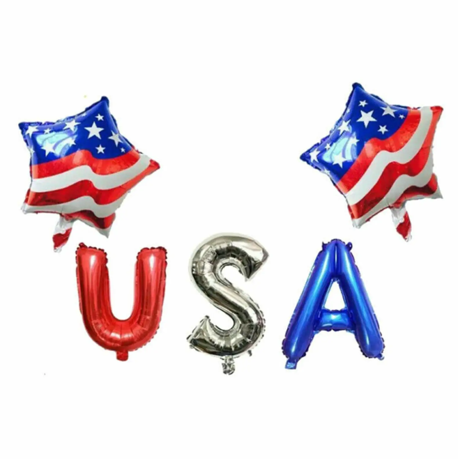 Pokich американские звезды полосы фольги воздушный шар письмо США День Независимости украшения для вечерние шары ко дню рождения украшения
