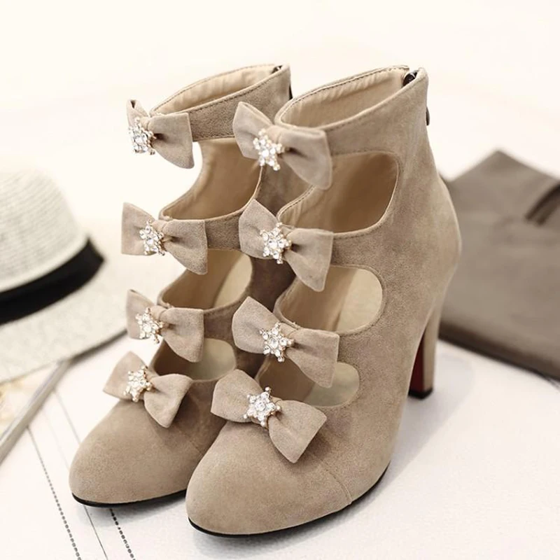Женская обувь босоножки на очень высоком каблуке с бантом женская chaussures femme NC204 |