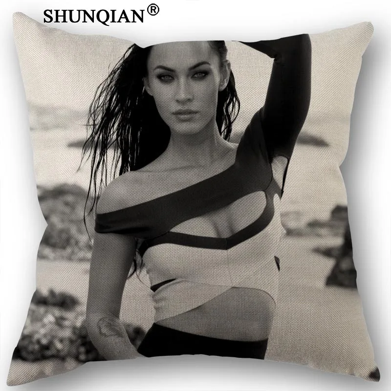 На заказ Megan Fox хлопковая льняная квадратная Наволочка декоративная подушка