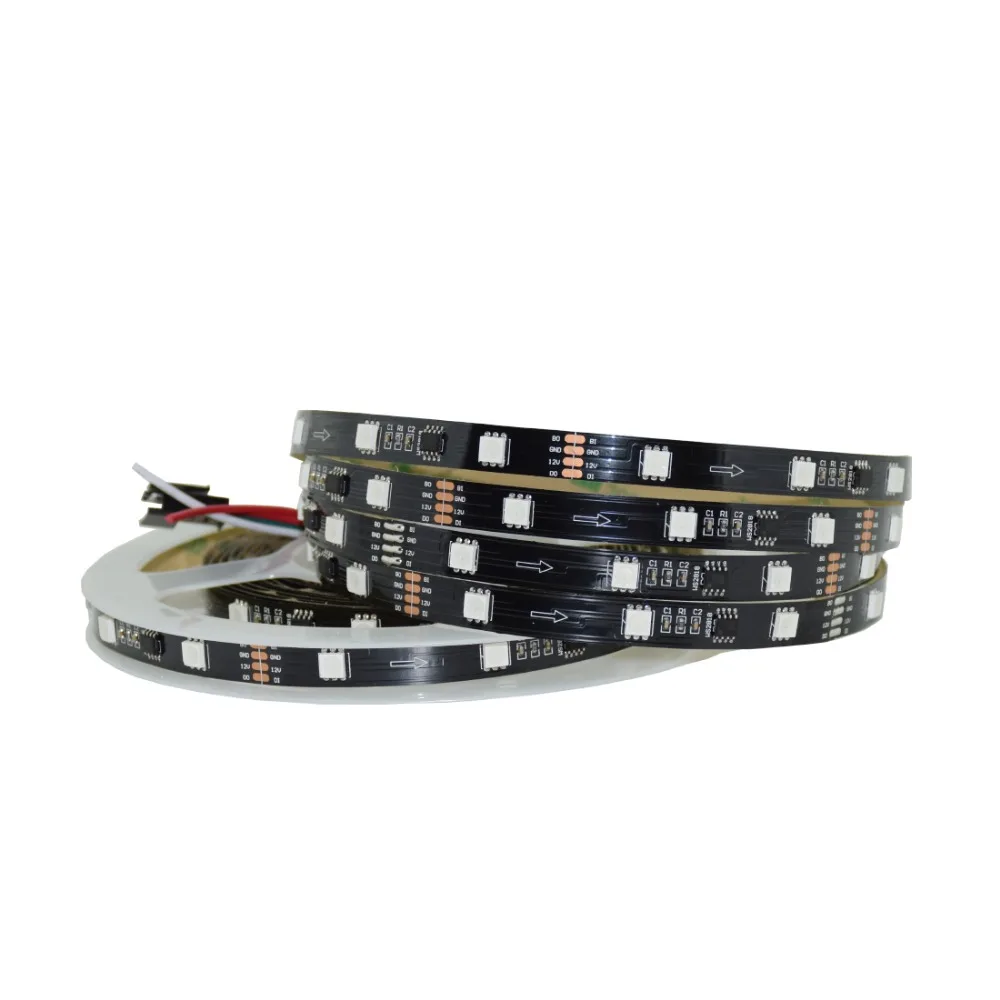 Addressable WS2818 WS2811 IC Update Dual-signal SPI LED Pixel Strip Epistar SMD5050 Full color RGB DC12V 30LEDs/60LEDs/M 5M/Reel | Лампы и