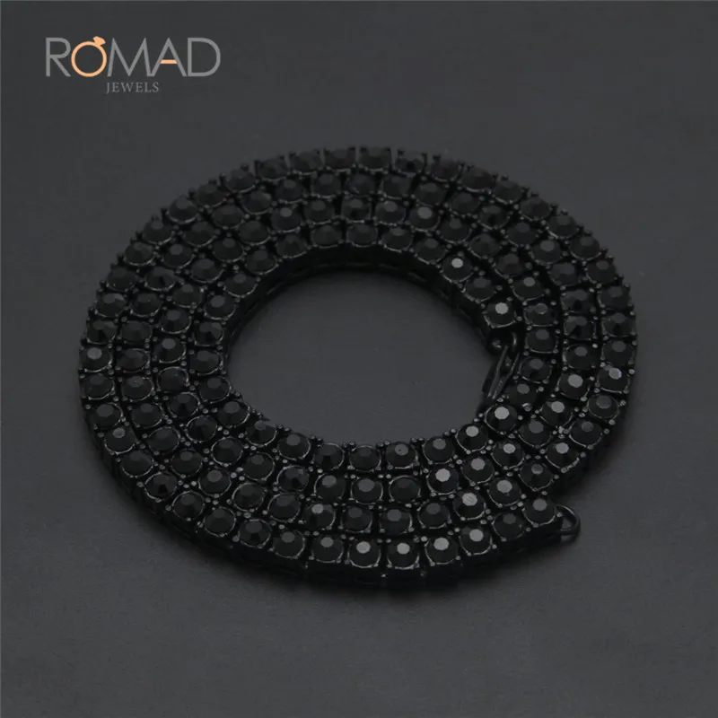 Мужское ожерелье в стиле хип-хоп 1 ряд Колье со стразами блестящее цепочкой из