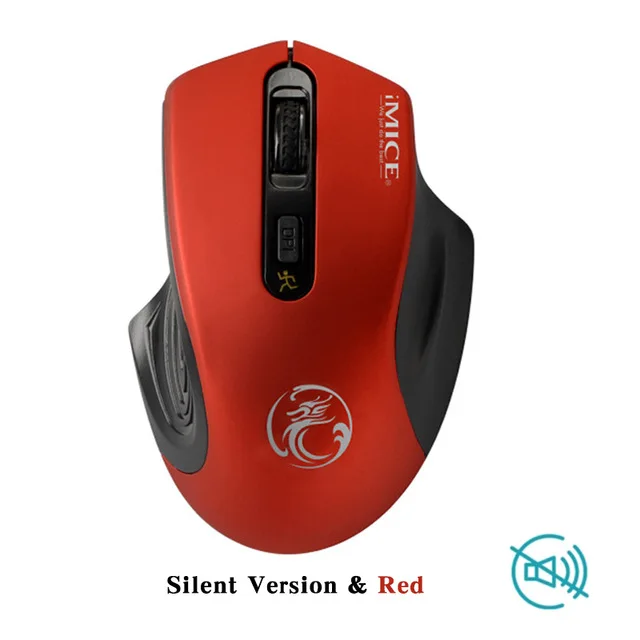Red Silent IMice USB 3,0 приемник беспроводная мышь 2,4G Бесшумная мышь 4 Кнопки 2000 dpi оптическая компьютерная мышь эргономичные мыши для ноутбука ПК - Цвет: Red Silent