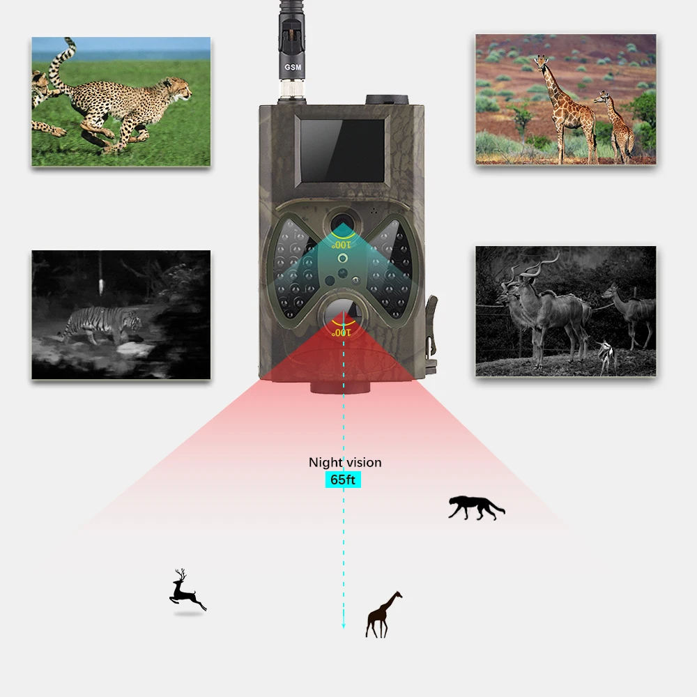 HC 300M 2G ИК цифровой охота Камера Скаут фото ловушки GPRS GSM игра MMS Hunter Chasse s|Камеры для