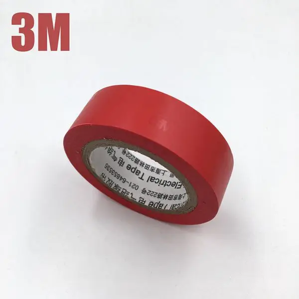 Red 1 шт. Высокое напряжение 3 м виниловая электрическая 5 цветов лента 1500# этилированная ПВХ электрическая изоляционная лента 18 мм* 10 м* 0,13 мм - Цвет: Red