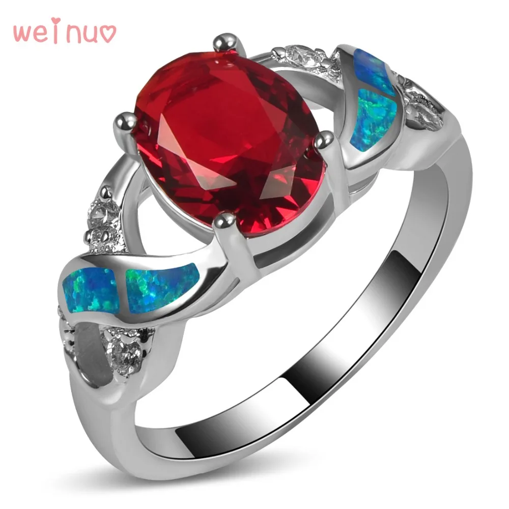Женское кольцо из серебра 925 пробы с голубым опалом|ring size|ring size 5crystal ring |