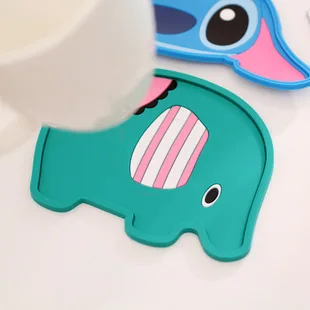 Силиконовые подставки для напитков с изображением животных из мультфильмов слон