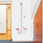 Забавный Фламинго диаграмма роста наклейки на стену спальни домашний декор Мультяшные животные измерение высоты настенные наклейки diy ПВХ Настенная роспись искусство